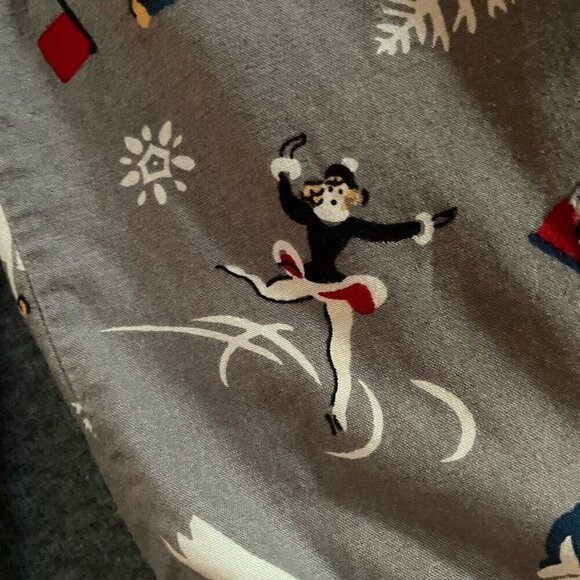 Vintage Eddie Bauer Womens Flannel Pajama Set Sz S Gray Winter Novelty Print PJs - Picture 16 of 16